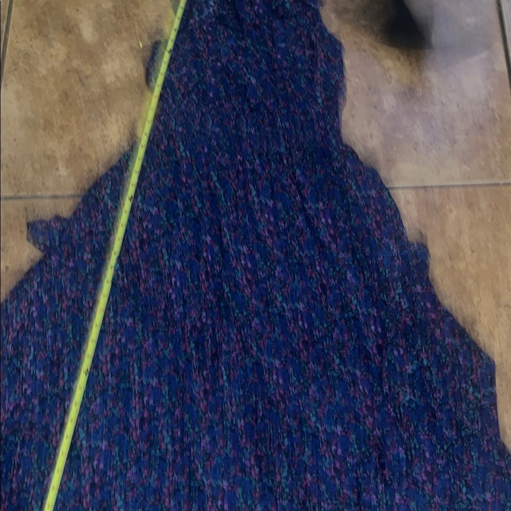 Lulu's Floral Ruffle Midi Dress - Navy and Pink - Picture 4 of 8